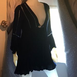 Free People gauze coverup dress in Navy